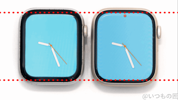 apple-watch-7と4の画面の大きさの違い | 真ガジェットレビューの匠 applewatch7と4の画面の大きさの違い
