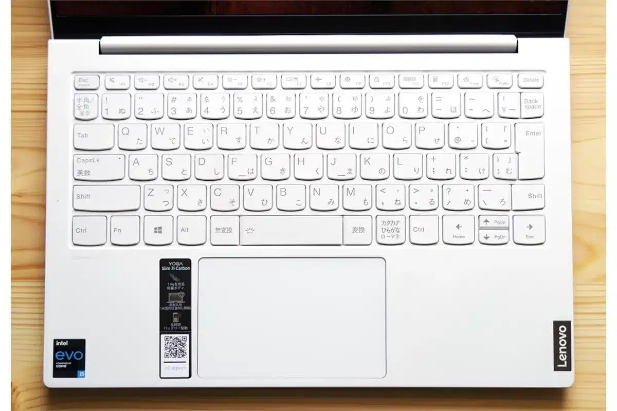 lenovo yoga slim 750i carbonのキーボードとトラックパッド | 真ガジェットレビューの匠 Lenovo Yoga Slim 750i Carbonのキーボードとトラックパッド