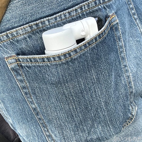 insta360-pocket | 真ガジェットレビューの匠 Insta360 Flow レビュー
ジーパンの後ろポケットに入れた