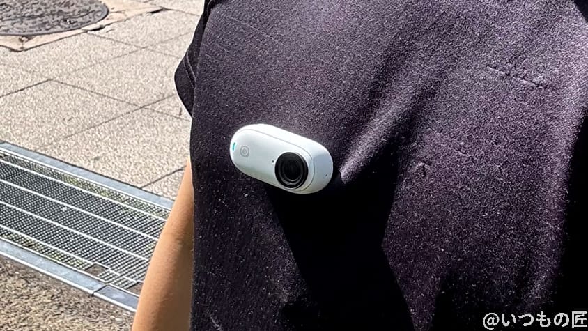 insta360go3-chest | 真ガジェットレビューの匠 Insta360 GO 3 レビュー
カメラで磁気ペンダントを貼り付ける